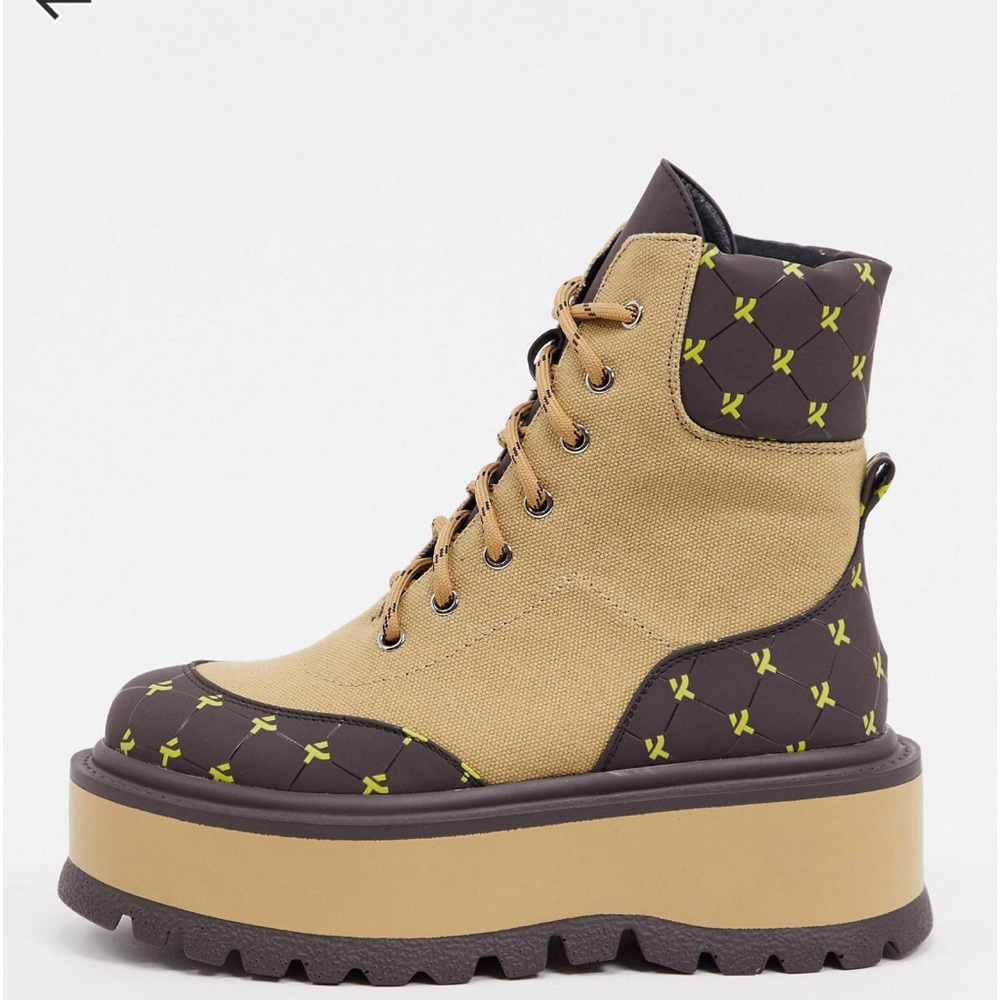 Koi footwear Raum Canvas Chunky ankle Boots